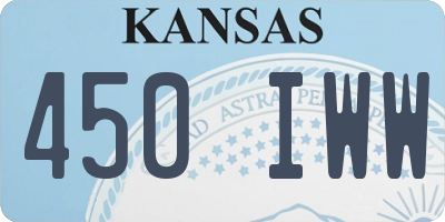 KS license plate 450IWW