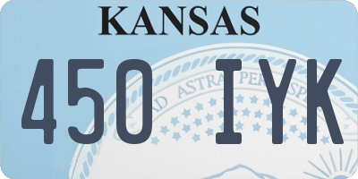 KS license plate 450IYK