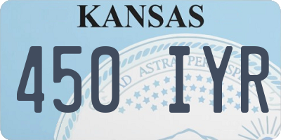 KS license plate 450IYR