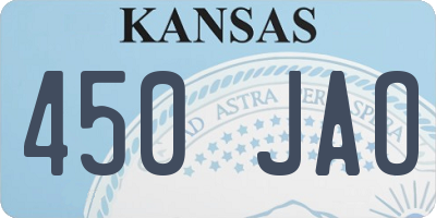 KS license plate 450JAO