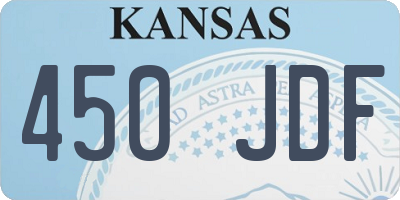 KS license plate 450JDF