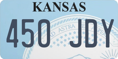 KS license plate 450JDY