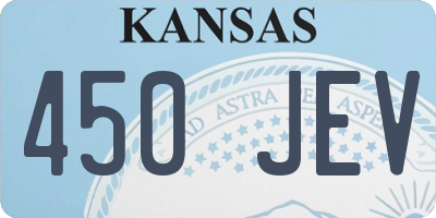 KS license plate 450JEV