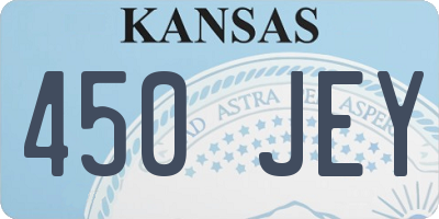 KS license plate 450JEY