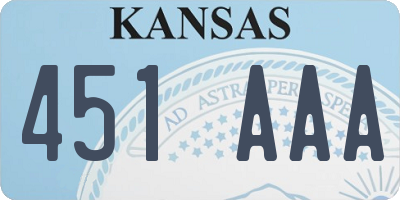 KS license plate 451AAA