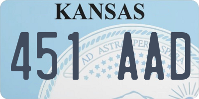 KS license plate 451AAD