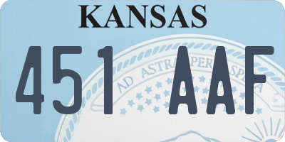 KS license plate 451AAF
