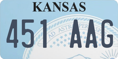 KS license plate 451AAG