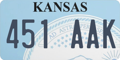 KS license plate 451AAK