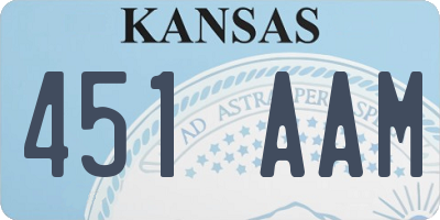 KS license plate 451AAM