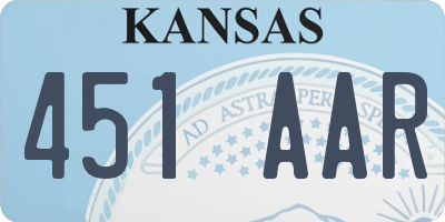 KS license plate 451AAR