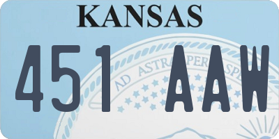 KS license plate 451AAW