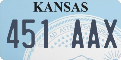 KS license plate 451AAX