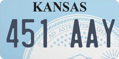 KS license plate 451AAY