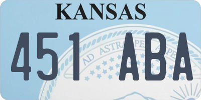 KS license plate 451ABA