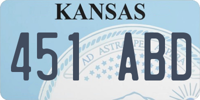 KS license plate 451ABD