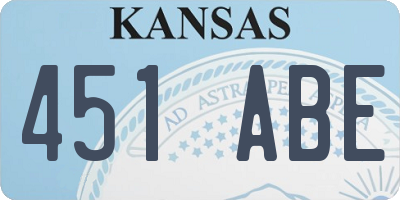 KS license plate 451ABE
