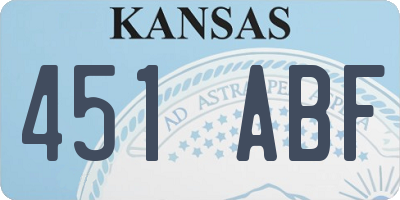 KS license plate 451ABF
