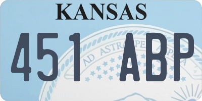 KS license plate 451ABP