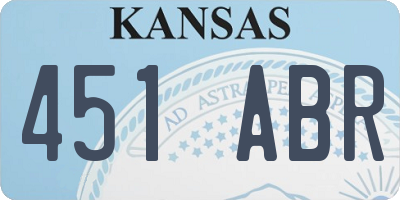 KS license plate 451ABR