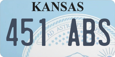 KS license plate 451ABS