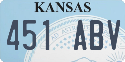 KS license plate 451ABV