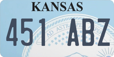 KS license plate 451ABZ