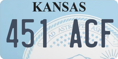 KS license plate 451ACF