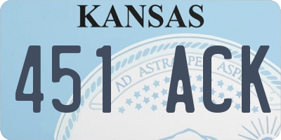 KS license plate 451ACK