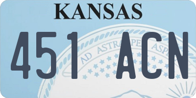 KS license plate 451ACN