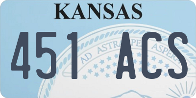 KS license plate 451ACS