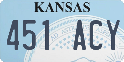 KS license plate 451ACY