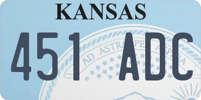 KS license plate 451ADC