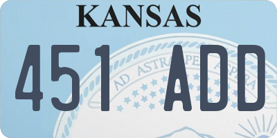 KS license plate 451ADD