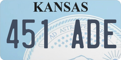 KS license plate 451ADE