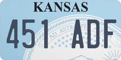 KS license plate 451ADF