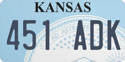 KS license plate 451ADK