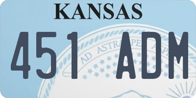 KS license plate 451ADM