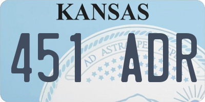 KS license plate 451ADR