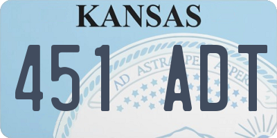 KS license plate 451ADT