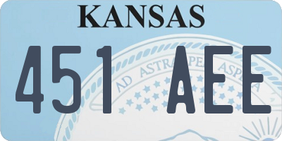 KS license plate 451AEE