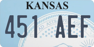 KS license plate 451AEF