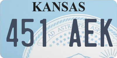 KS license plate 451AEK