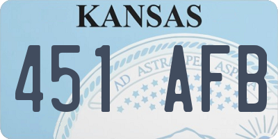KS license plate 451AFB