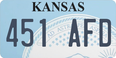 KS license plate 451AFD