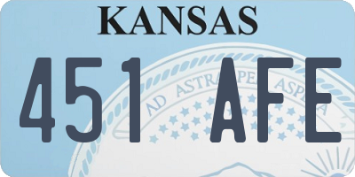 KS license plate 451AFE
