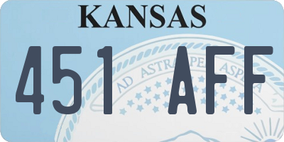 KS license plate 451AFF