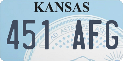 KS license plate 451AFG