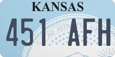 KS license plate 451AFH