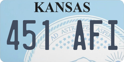 KS license plate 451AFI